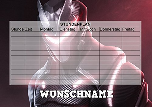 Preisvergleich Produktbild LL Fortnite Stundenplan mit Wunschnamen - abwischbar - Wiederverwendbar