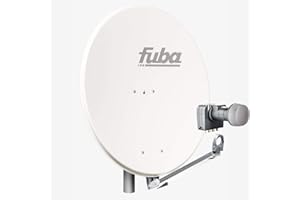FUBA VERTRIEBS-GMBH Fuba Satellitenschüssel Komplettset 4 Teilnehmer DAL 804 W - Komplettanlage DAL 800 W Alu Sat-Schüssel 80cm Weiß + DEK 417 Quad LNB - HDTV, UHD(4K/8K), 3D