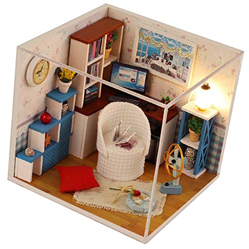 Baoblaze 1:24 Scale Puppenhaus Arbeitszimmer mit Möbel Set