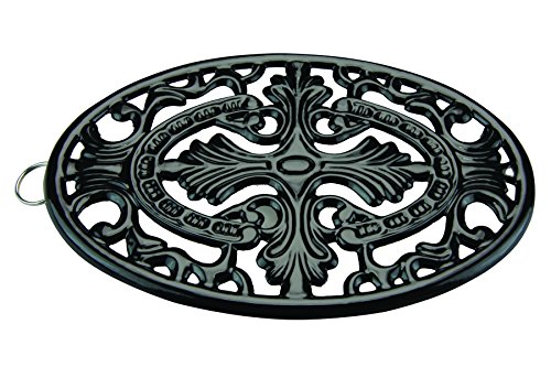 Apollo Untersetzer Gusseisen oval mit Kreuz schwarz
