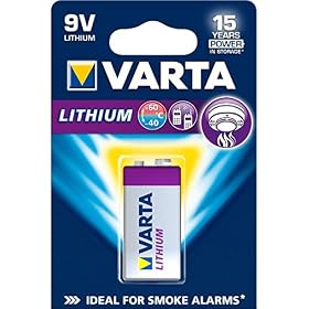 VARTA Piles Pile Bloc 9V, lot de 1, Ultra Lithium, haute performance pour détecteurs d&rsquo;incendie, détecteurs de fumée, caméras numériques