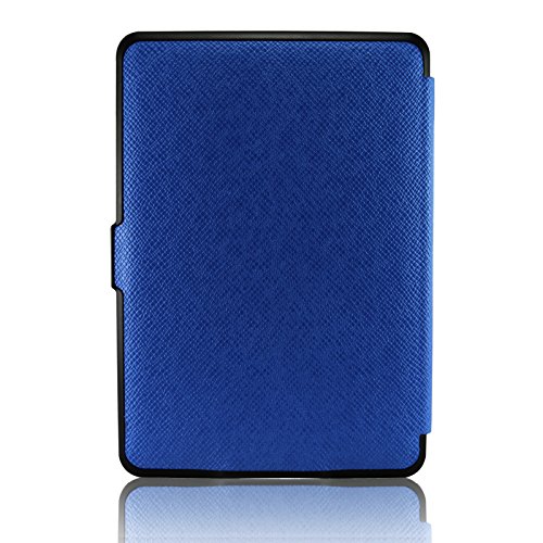 Infiland Amazon Kindle Paperwhite Litchi Falte Case Hülle – Ultra Slim Leder Schutzhülle Tasche hülle Case für Amazon Kindle Paperwhite (geeignet für alle Vorgängermodelle von 2012, 2013, 2014 und den neuen Kindle Paperwhite 2015 mit 300 ppi-Display, 6″ Bildschirm, und integrierter Beleuchtung), Mit Auto-Sleep / Wake-up-Funktion,Dunkleblau - 7