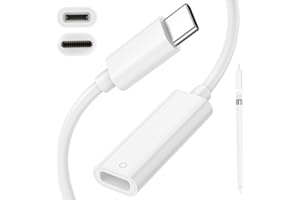 IMANGOO Adattatore Cavo USB-C per Apple Pencil 1st,Bluetooth Adattatore di Ricarica da USB C Cavo Maschio a Lightning Femmina Adattatore Cavo per iPad 10th,Cavo USB-C a iPencil per Apple Pencil 1st iPad 10th
