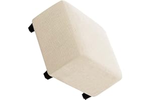 AQIGR Copri Pouf Quadrato 50x50/60x60/80x80 Copertura Ottomana Quadrata, Copripouf in Jacquard, Copripouf con Fondo Elastico, Traspirante e Morbido Elastico per Sgabello Protettivo