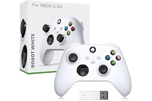 HESUPY Mando de Juego Inalámbrico para Xbox Serise X/S Gamepad Controller con Receptor Inalámbrico 2.4G, Antideslizante Rocker Gaming Handle para PC Gamepad Accesorios (White)