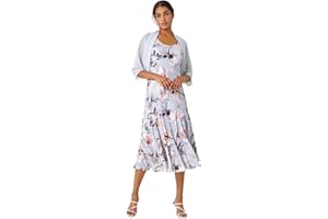 Roman Originals Chiffon Bolero Shrug Jacket for Women UK - Ladies Ruched Hem Cover Up Smart Formal Mesh Wrap Shimmer Cropped Blazer Wedding Guests Cardigan Cardi Crease Free