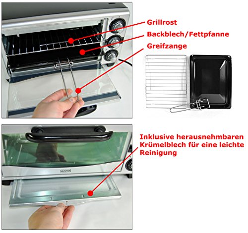 BEEM 18L Miniofen UMLUFT 1380W Pizzaofen Minibackofen Ofen Timer Backofen - 6