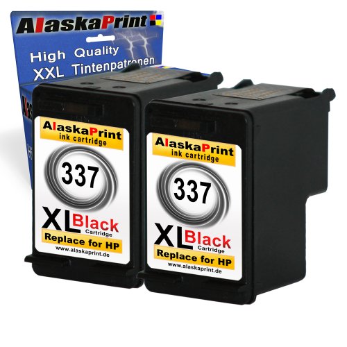 Premium 2x Kompatible Tintenpatronen Als Ersatz für HP 337 XL Schwarz Black BK für für PhotoSmart C4180 D5160 C4170 4180 2500 Series 8050 C4100 C4110 C4140 2570 5060 D5060 4190 C4190 D5100 Series D5100 D5145 D5155 C4150 C4175 D4145 D4160 D4163 D4168 D5160 D5100 D5065 Druckerpatrone (Schwarz) 2x337-hp