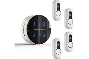 SANJIE Wireless Caregiver Pager Nurse Call Button for Elderly LED Call Light Nurse Alert System Call Bell for Patients at Home Clinic/Medical Institution/Nursing Home 500+ft(4 buttons + 1 receivers)