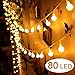 Produktbild AOOKEY Lichterkette 10 Meter 80 LED Globe Lichterkette Warmweiß für Weihnachten, Hochzeit, Party, Zuhause sowie Garten, Balkon, Terrasse, Fenster, Treppe, Bar, etc