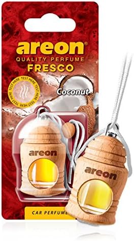 Areon Fresco Car Coconut Aroma Perfume Tree Air Freshener HOME OFFICE (Pack of 3)