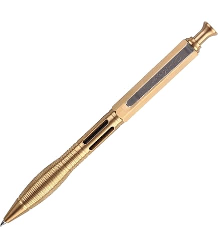 Massiv Messing Gel-Tintenstift – Retro Bolt Action Design, Sechseckig, 13 Cm
