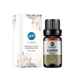 CONLEY Castor Essential Oil for Stress Relief, Sleep & Mood Balance - Topical Use for Hair Growth & Dandruff Control - 10ml (Castor, 10 ML)