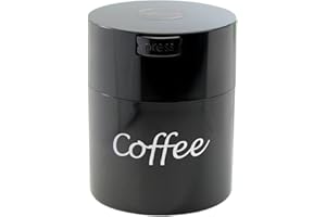 Coffeevac 1/2 LB – Patented Airtight Container | Multi-use Vacuum Container Works as Smell Proof Containers for Ground Coffee and Coffee Bean Containers. Black with Logo