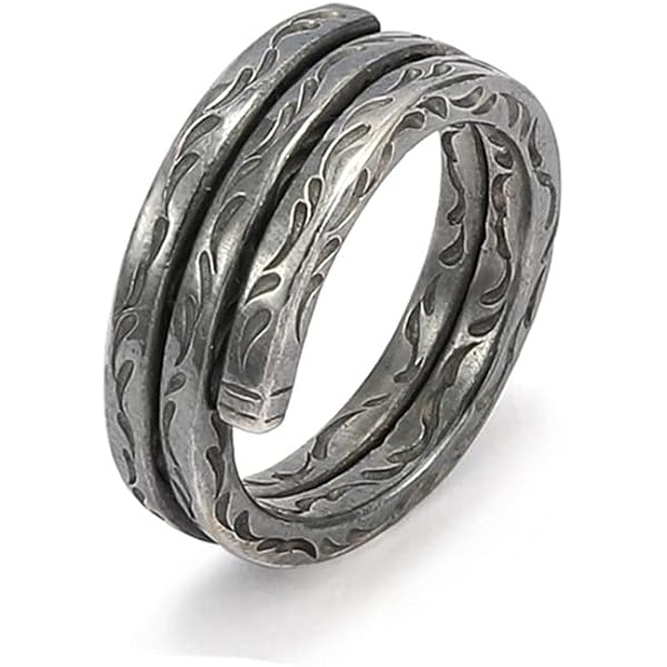 VELESAY Lot De 9 Bagues Homme Vintage Ajustables – Style Gothique Steampunk Rock Avec Aile D’Ange – Cuivre Antique