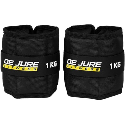 De Jure Fitness Adjustable Ankle & Wrist Weights Pair (1KG x 2) for Men & Women | Strength Training, Walking, Running, Workout, Yoga | Comfortable, Durable | Z Black – 2KG