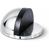Yarımay Yapışkanlı Kapı Kolu Stoperi, Metal Kapı Tamponu, Koruyucu Kapı Durdurucu (1, Krom)