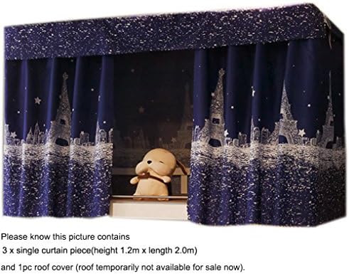 Students Thin Dormitory Bunk Bed Curtain Lightproof 50% Light Shading Canopy Blackout Curtains for Single Bed Baby Cabin Bed Mosquito Protection, 1.2X2.0 cm, 1xsingle Curtain Piece, Paris