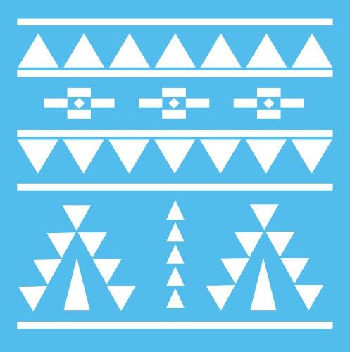 Americana Decor Aztec Stencil, Blue, 12 x 12-Inch