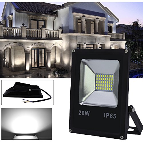 VINGO® 2X 20W LED Fluter Flutlicht Kaltweiß Außen Strahler SMD IP65 Gartenstrahler - 6