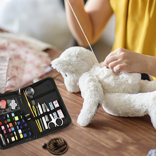 Nähset Kasimir 42 Premium Nähzubehör in a Mini Tragetasche Perfekte Zubehör für Anfänger Erwachsen Kinder Happy-Planer Zuhause Reparatur Reise und Notfall(Schwarz) - 5