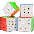 D ETERNAL Speed Cube Combo Set Of 2X2 3X3 4X4 5X5 High Speed Stickerless Magic Puzzle Game Toy For Boys And Girls, Kids and Professionals