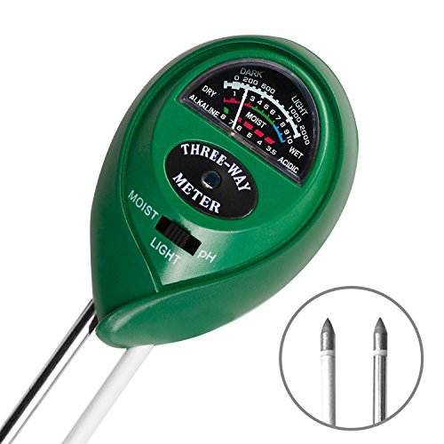 Balhvit® 3-in-1 Bodentester, Bodenmessgerät für Pflanzen, Pflanzkübel Boden-pH und Feuchte, Lichtstärke Meter Pflanze Tester für Gartenbau, Pflanzen Wachstum, Rasenpflege (keine Batterie erforderlich)
