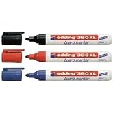 Edding 360 XL Doldurulabilir Tahta Kalemi, 3'l&uuml; Set, Kırmızı-Mavi-Siyah