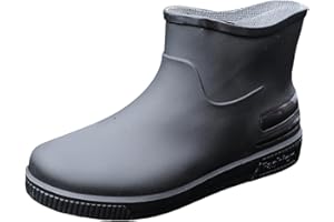 GENERISCH Stivali di gomma da donna a mezza altezza, impermeabili, antiscivolo, traspiranti, con gambo largo, comodi stivali da giardino per giardinaggio, agricoltura