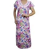 Indiatrendzs Women Hosiery Nighty Floral Printed Long Maxi Night Gown 42"