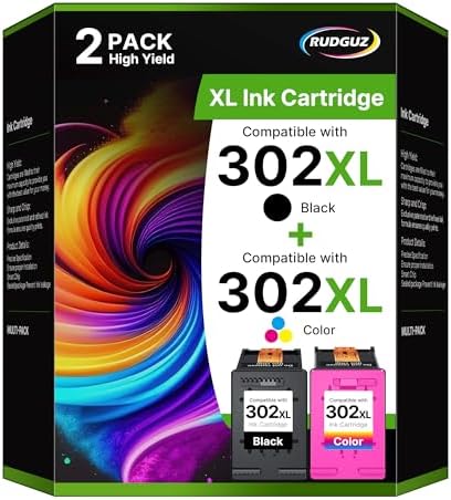 302XL Cartucce d'inchiostro di ricambio per HP 302, compatibili con inchiostro per HP 302 XL Nero e Colore per Envy 4520 4525 4527 OfficeJet 3831 3833 3830 DeskJet 3630 3639 3632 2130 (2 confezioni)