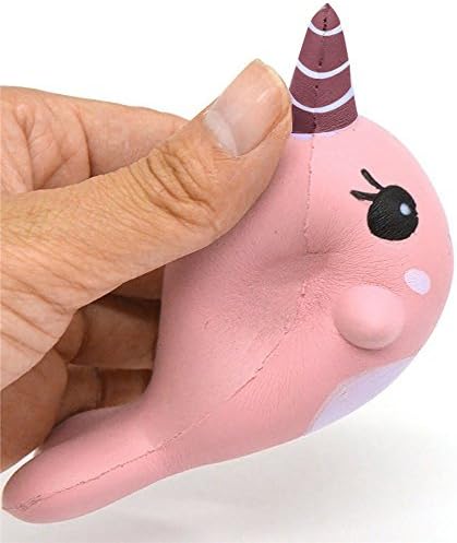 9CM Soft Whale Cartoon Squishy Slow Rising Squeeze Toy Phone Straps,Sold By Malloom (Pink)