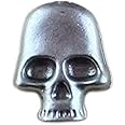 lazzaro italy Skull PIN BADGE - Silver plated Craft Jewel - Size skull h 0.47 in