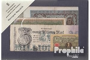 Prophila Collection Tyskt Rich 5 olika sedlar Weimarer republiken (sedlar för samlare)