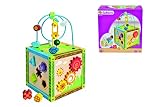 Eichhorn 100002235 – buntes Holz-Spielcenter, 20x20x36 cm – Motorik -inklusive Motorikschleife, Uhr, Motorikspiel, Drehspiel und 5 Steckbausteine - 8