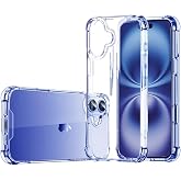 Ehr. iPhone 16 Plus Uyumlu Darbe &Ouml;nleyici Sararmaya Dayanıklı Airbag Korumalı Ultra Slim TPU Şeffaf Silikon Kılıf (Şeffaf, iP