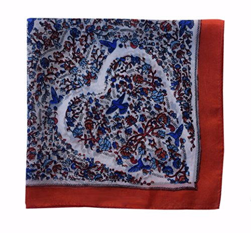 Ayurvastram Pañuelo de seda de Paisley Bandana bufanda Red Blue Talla única
