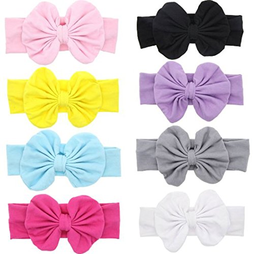 Jastore®8 pcs Baby Mädchen Haarbänder Bowknot Kopfschmuck Kinder Haarschmuck Stirnband Fotoshooting