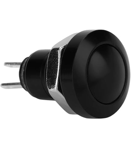 8mm Momentary Push Button Switch, Mini Waterproof Black Push Button Switch for Car RV Truck Boat, 1A 24V(Black