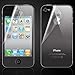 Produktbild Saxonia Displayschutzfolie iPhone 4 / iPhone 4S Schutzfolie Folie Kristallklar in bester Qualität mit Mikrofasertuch Klar mit Mikrofasertuch Vorderseite + Rückseite