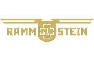Rammstein bilklistermärke Autoaufkleber "D.R." Guld, 57 cm, officiell bandmerchandise