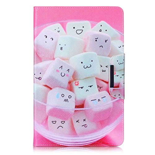 für Samsung Galaxy Tab E 9.6 Hülle Leder Emoji Zuckerwatte Muster,SKYXD [Auto Schlaf/Wach Funktion] PU Folio Klappbar Schutzhülle [Standfunktion/Brieftasche Kartenfach/Magnet] Klapphülle mit [Katze Handyanhänger + Eingabestift] 3 in 1 Zubehör Handy Tasche Etui for Samsung Galaxy Tab E 9.6 Zoll T560 T561 Bookstyle Flip Case Leather Cover With [Stylus and Dust Plug] - 2
