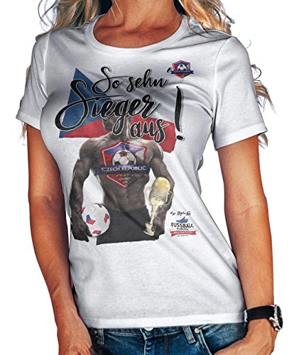 Stylotex Damen / Girlie T-Shirt So sehn Sieger aus Guy Tschechien Czech Republic, Farbe:weiss;Größe:L