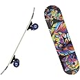 BABA FAB Portable Handheld Lightweight Skateboard 24" Light Flashing 4 Wheels Mini Cruiser Skateboard, Beginners Longboard Suitable for Kids, Age (5-9 Years) (Lion Family Print)