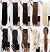 S-noilite Fashion 18"(46cm) Curly Binding Tie up Ponytail Clip in Hair Extensions Extension One Piece Wrap Around Pony Tail 12 Colors Available (Natural Black)