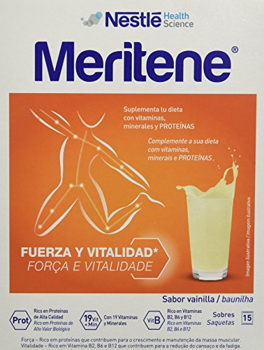 MERITENE de Nestlé Health Science - FUERZA Y VITALIDAD Batido Vainilla - Estuche (15x30g)