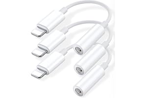 LQIESDD [3 Pack]Adattatore da Lightning a jack da 3,5 mm [Certificato Apple MFi] Adattatore per cuffie per iPhone Sdoppiatore per cavo audio AUX Compatibile con iPhone 14/14Plus/13/13 Pro/12/11/XS/XS Max