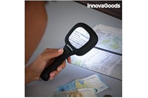 InnovaGoods Loupe avec lumière LED et UV 3X, Noir, Unitalla