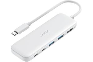 ‎ANKER Anker Hub USB C, koncentrator USB-C 332 (5 w 1) z wyświetlaczem 4K HDMI, portem danych 5 Gb/s i 2 portami USB-A do MacBook Pro, Air, Dell XPS, Lenovo Thinkpad, laptopów HP więcej (biały)