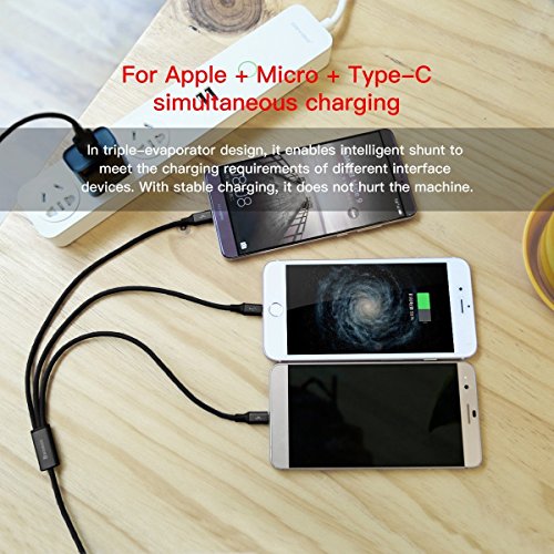 Cable Multi USB C  ble Multi Chargeur USB Type C C  ble  Baseus 3 en 1 Universel USB 3 0 C  ble avec Micro USB  Cable USB Type C  Cable lightning Comp